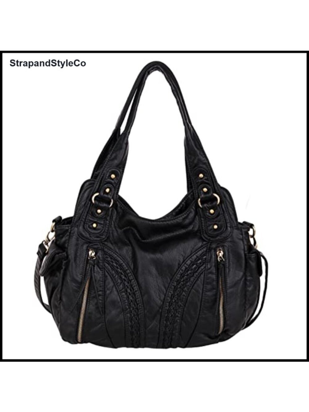 Soft Hobo Handbag Detachable Crossbody Strap Women's Shoulder Bag